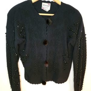 Vintage Black ClaritD Creation Cardigan/Sweater